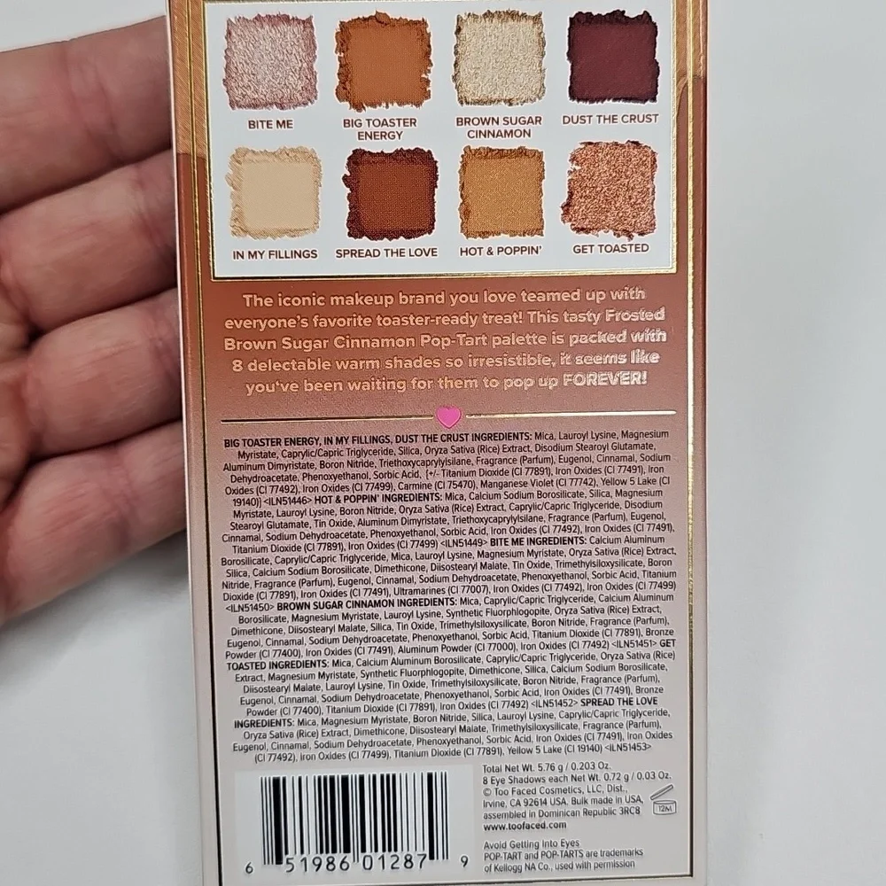 NEW TOO FACED Pop Tarts Brown Sugar Cinnamon Eyeshadow Palette